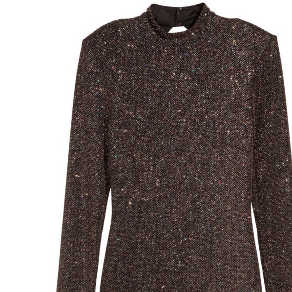 NWOT H&M By Night Women’s Black + Glitter Dress, 4 - Picture 2 of 4